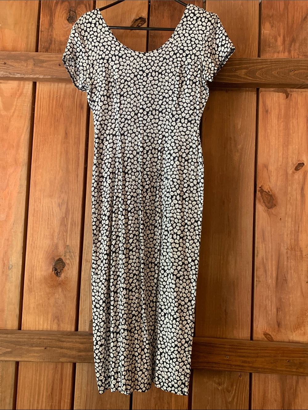 Black & White Floral Midi Dressing